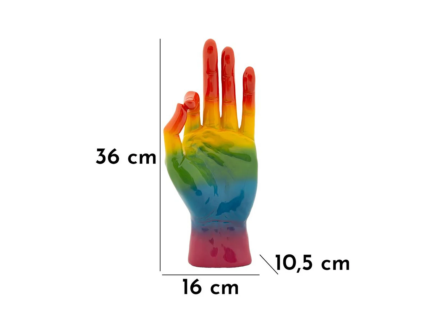 Sculpture Main, Multicouleur, 16x10,5x36 cm, Seven Design