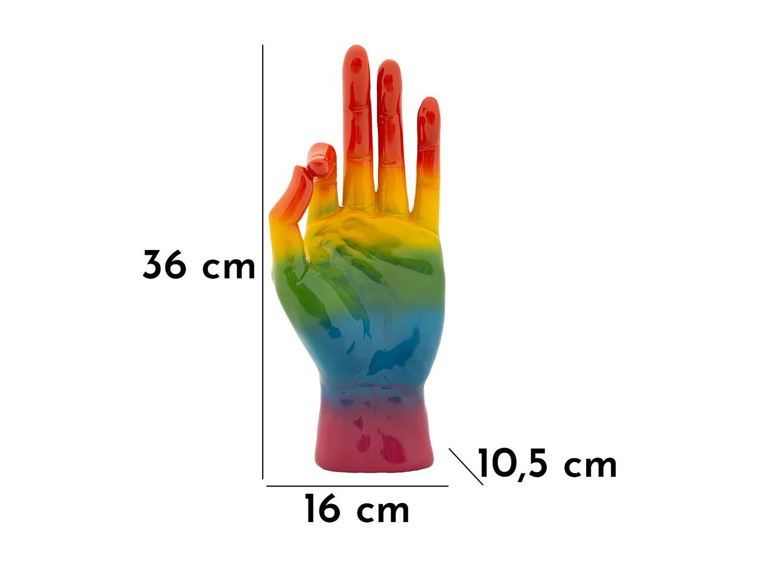 Sculpture Main, Multicouleur, 16x10,5x36 cm, Seven Design