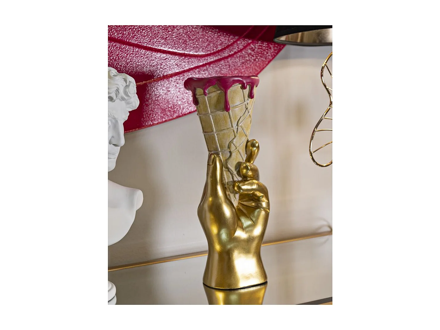 Escultura Gelado 1, Multicolorido, 12,5x11x31 cm, Seven Design