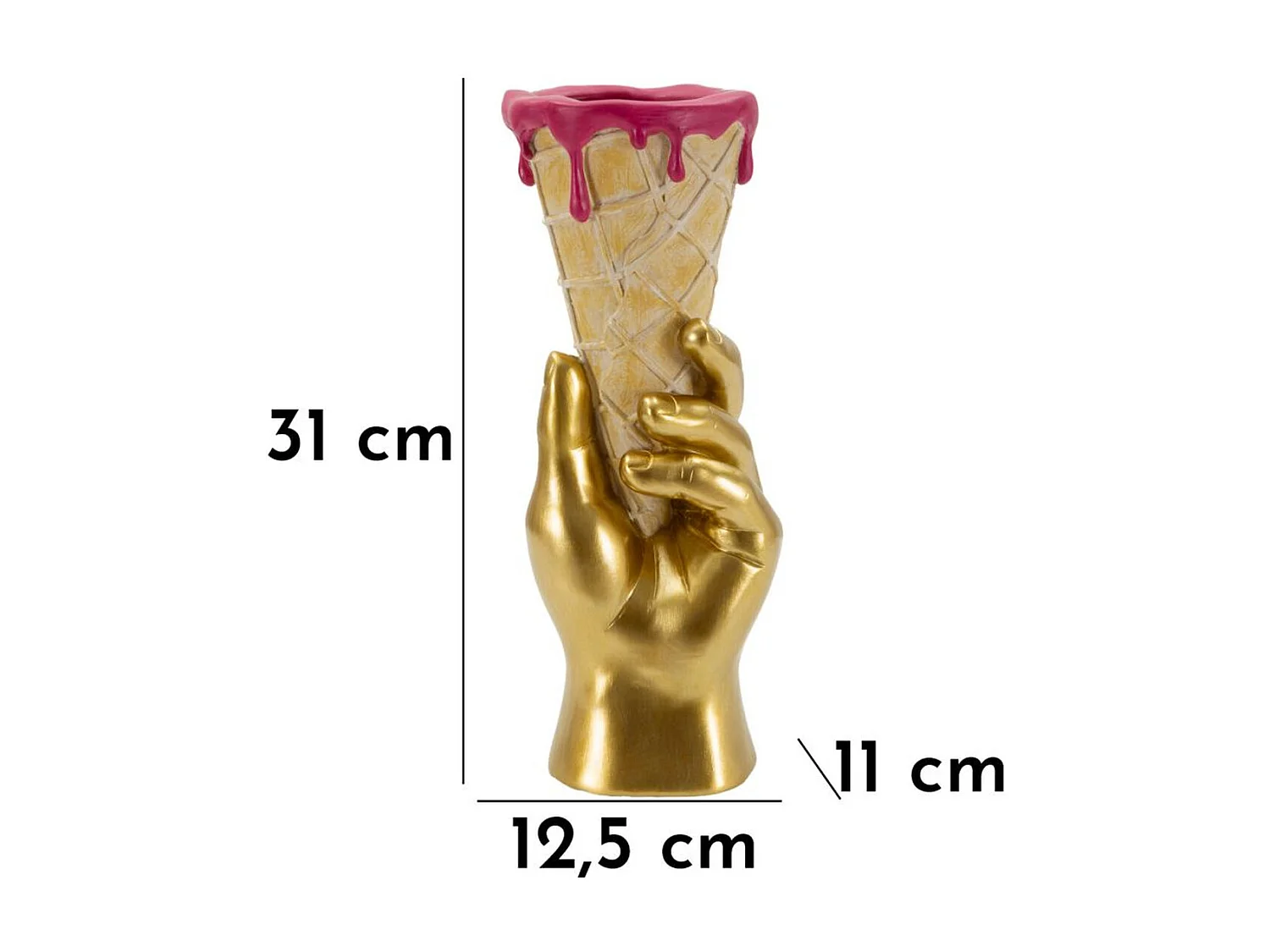 Escultura Gelado 1, Multicolorido, 12,5x11x31 cm, Seven Design