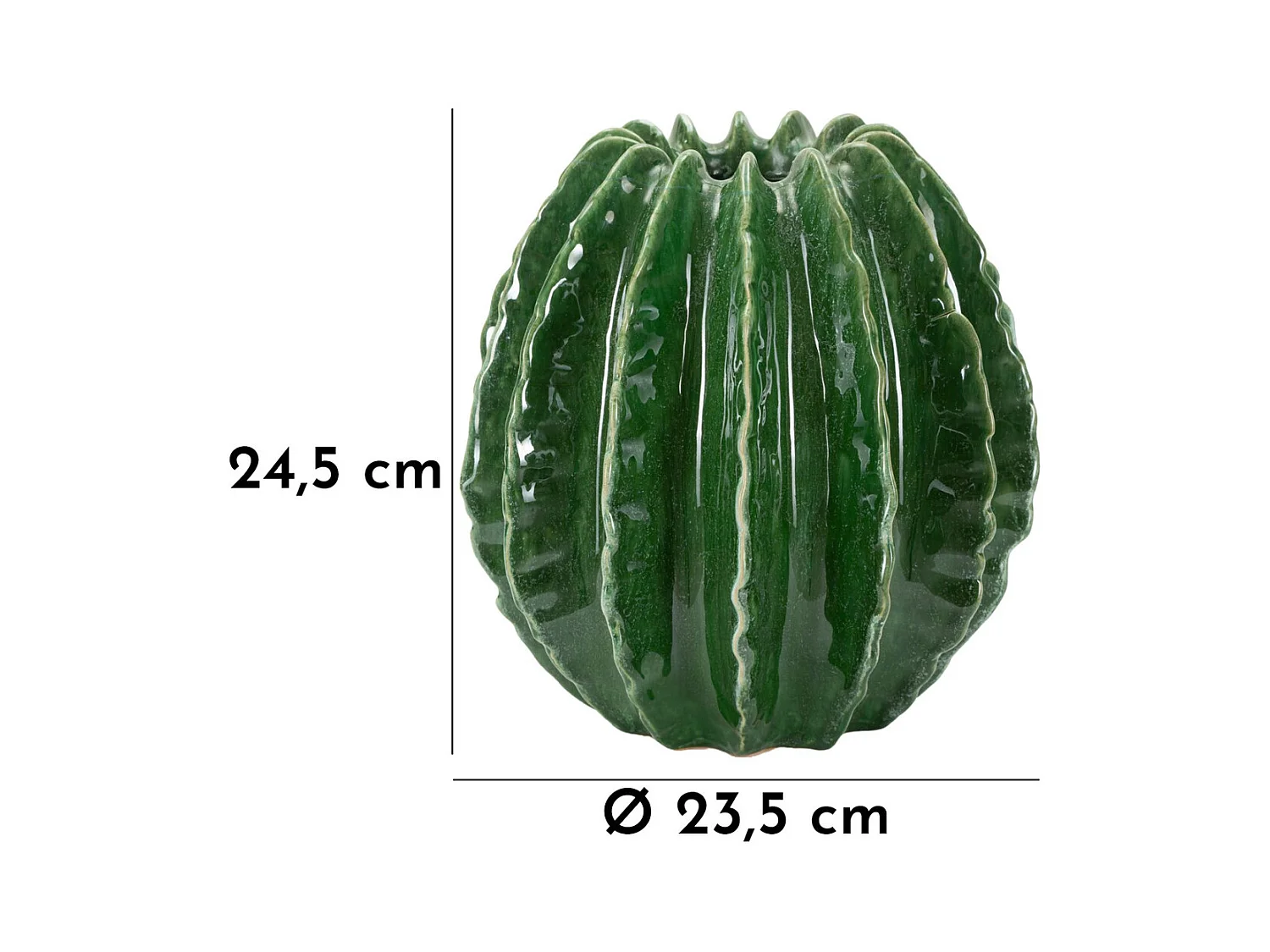 Vase Décoratif MF820, Vert, 23,5x23,5x24,5 cm, Seven Design