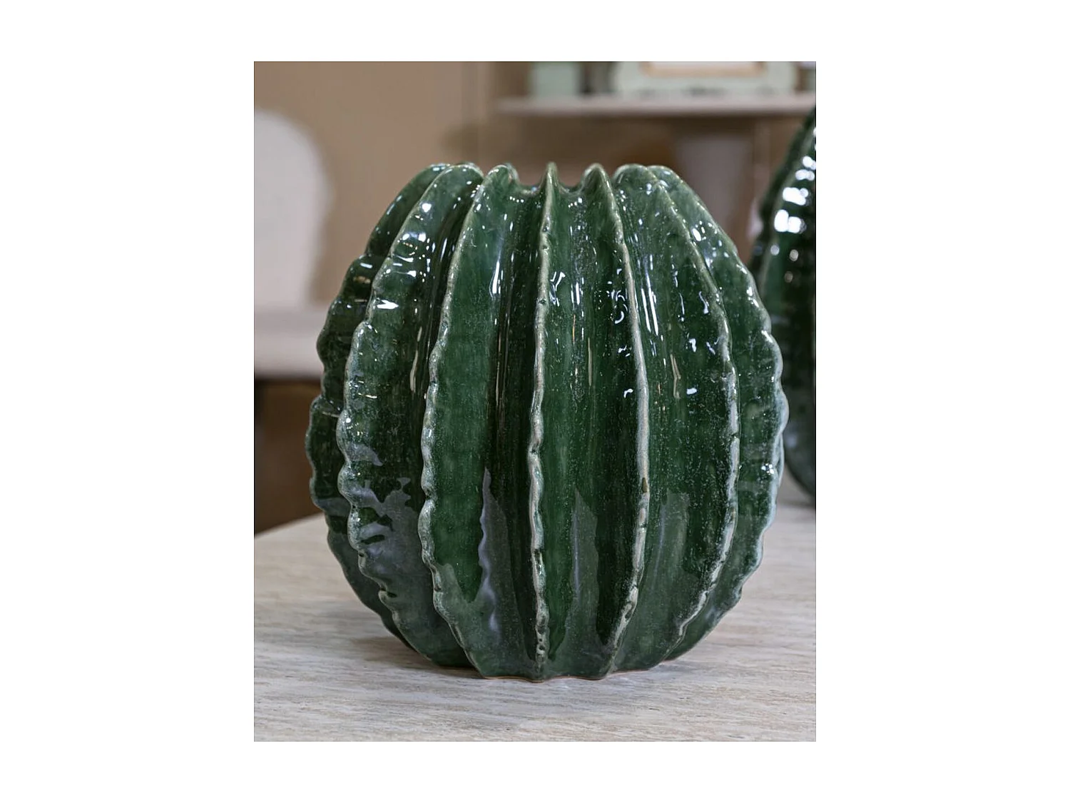 Vaso Decorativo MF820, Verde, 23,5x23,5x24,5 cm, Seven Design