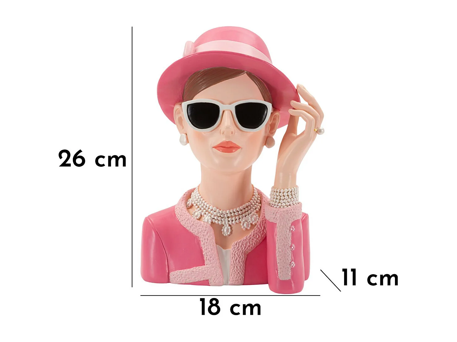 Rzeźba Kobieta 1, Wielokolorowy, 18x11x26 cm, Seven Design