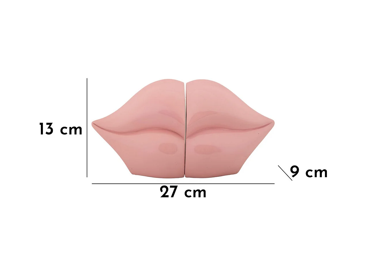 Sculpture Bouche, Rose, 27x9x13 cm, Seven Design