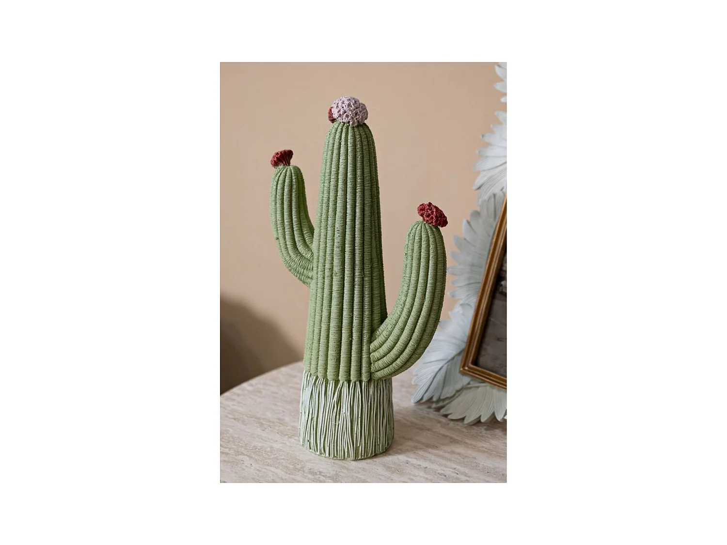 Sculpture Cactus 1, Multicouleur, 13x7x25 cm, Seven Design