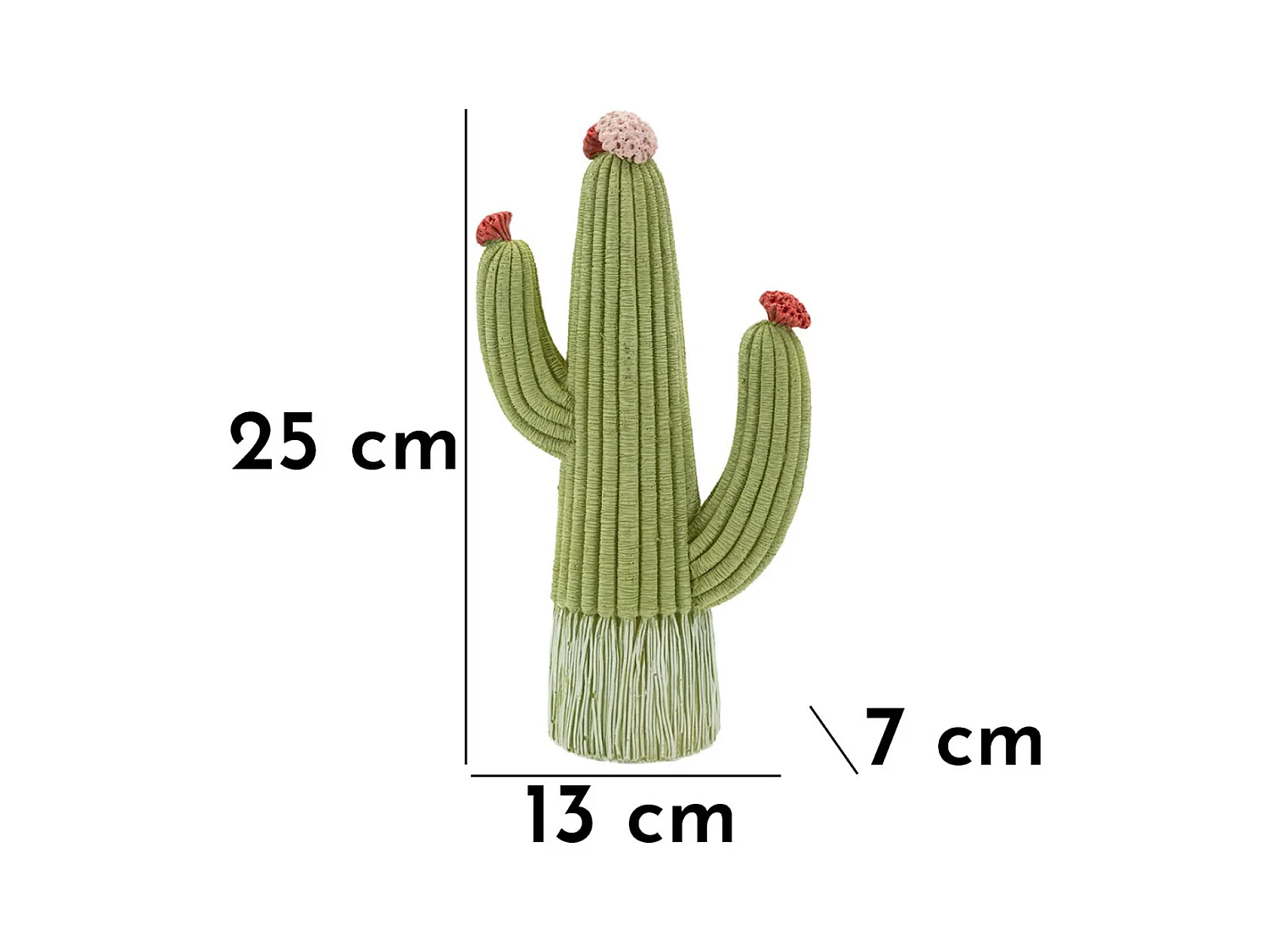 Sculpture Cactus 1, Multicouleur, 13x7x25 cm, Seven Design