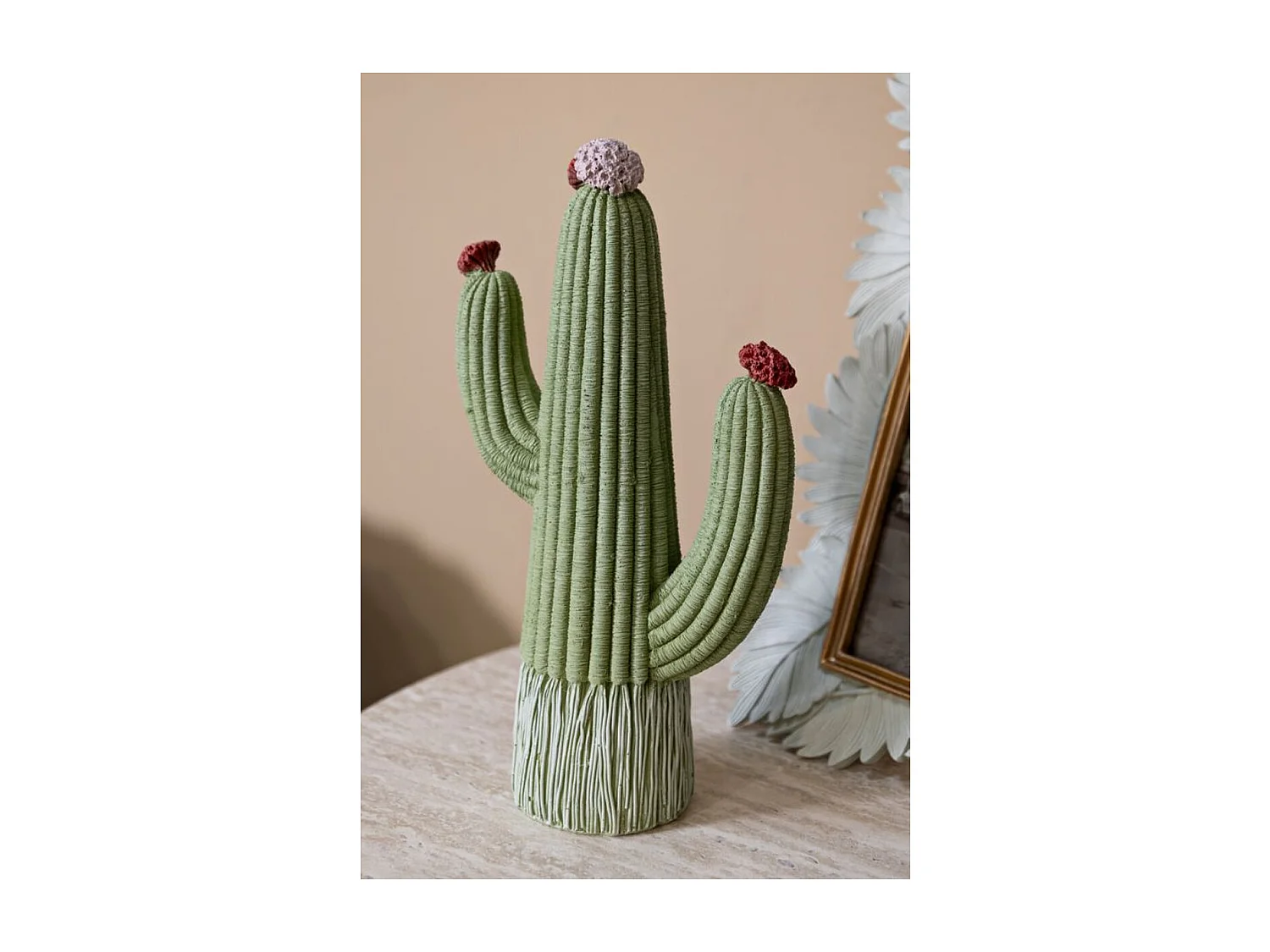 Sculpture Cactus 1, Multicouleur, 13x7x25 cm, Seven Design