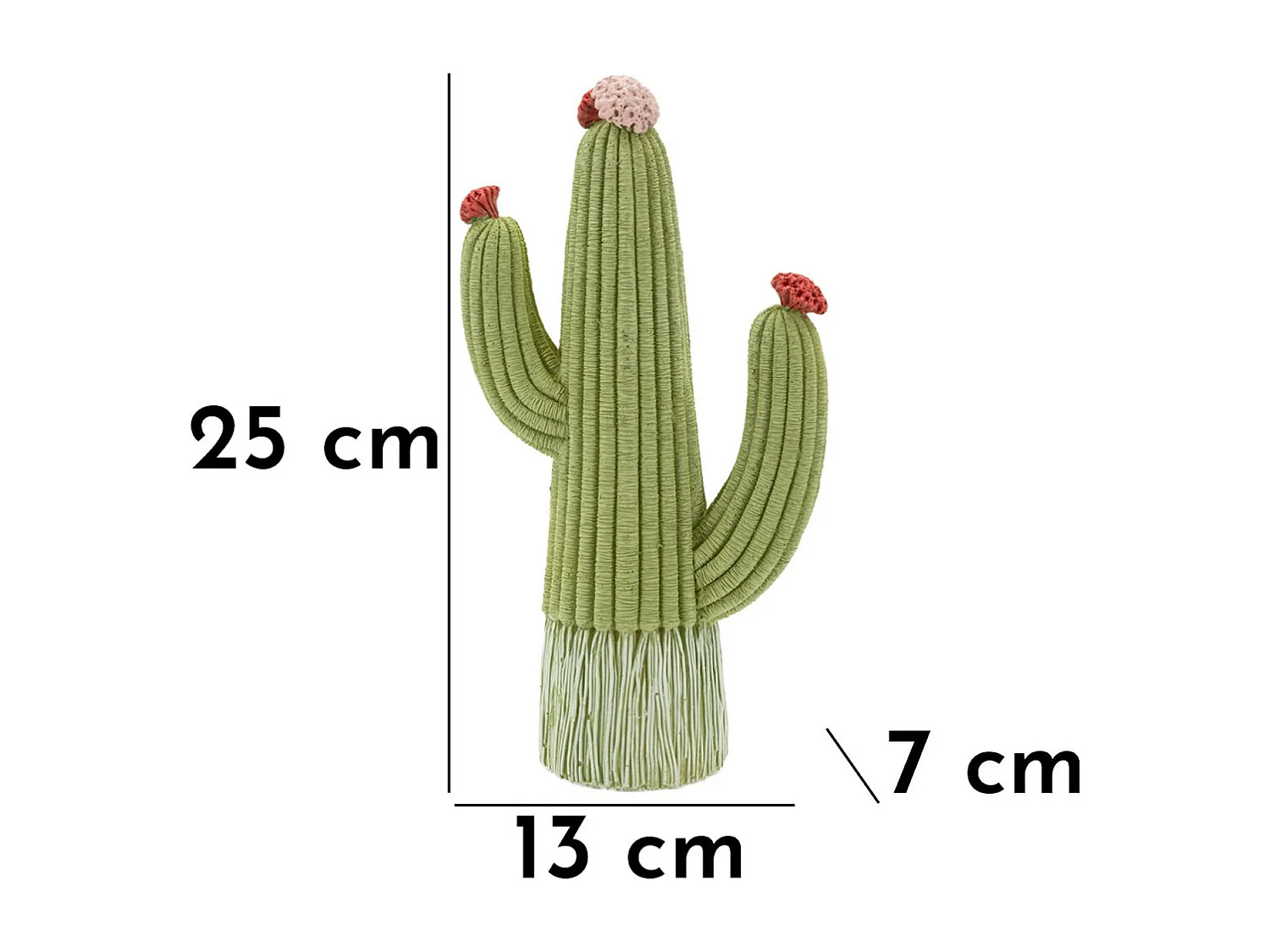 Sculpture Cactus 1, Multicouleur, 13x7x25 cm, Seven Design