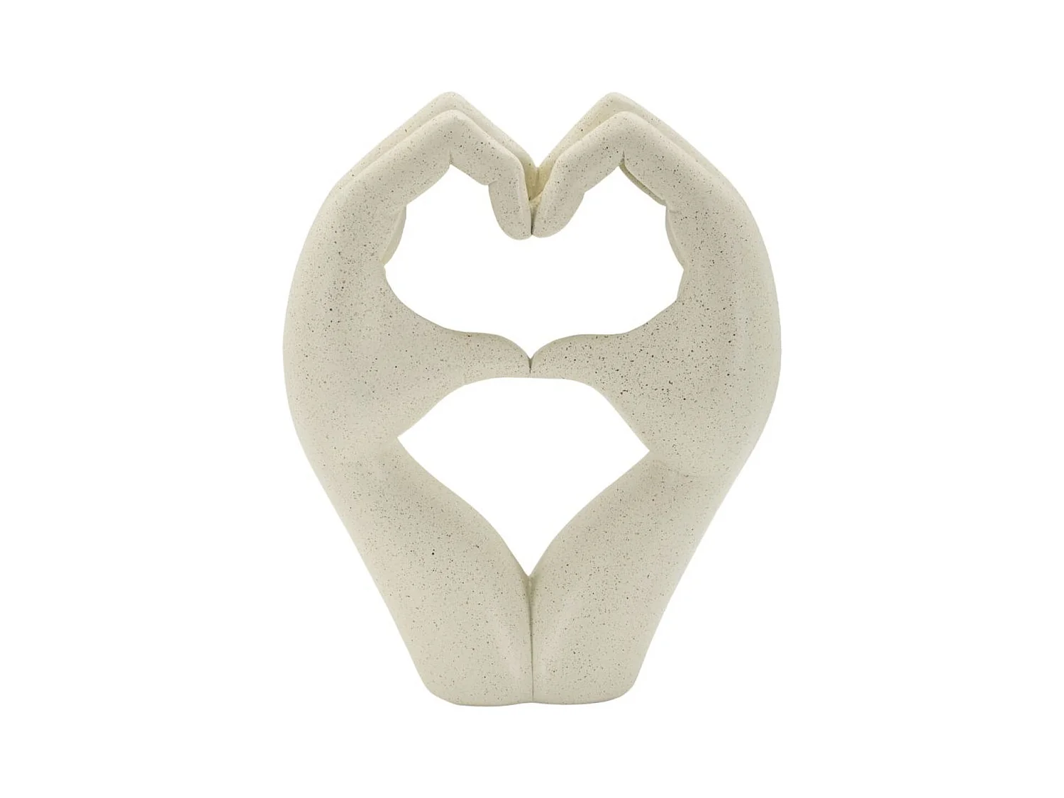 Sculpture Cœur 1, Beige, 16,5x7x20 cm, Epikasa
