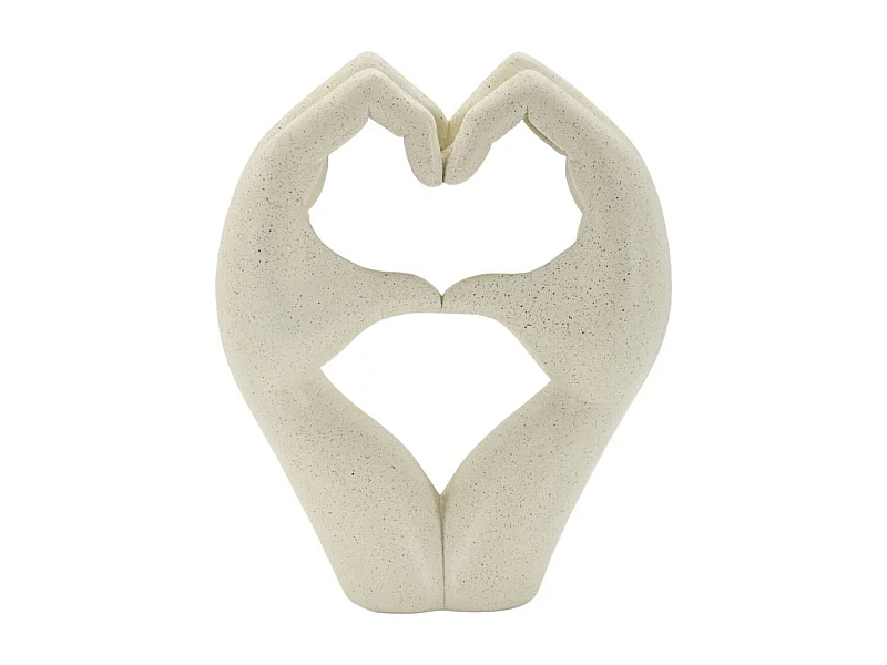 Beeldhouwwerk Hart 1, Beige, 16,5x7x20 cm, Seven Design