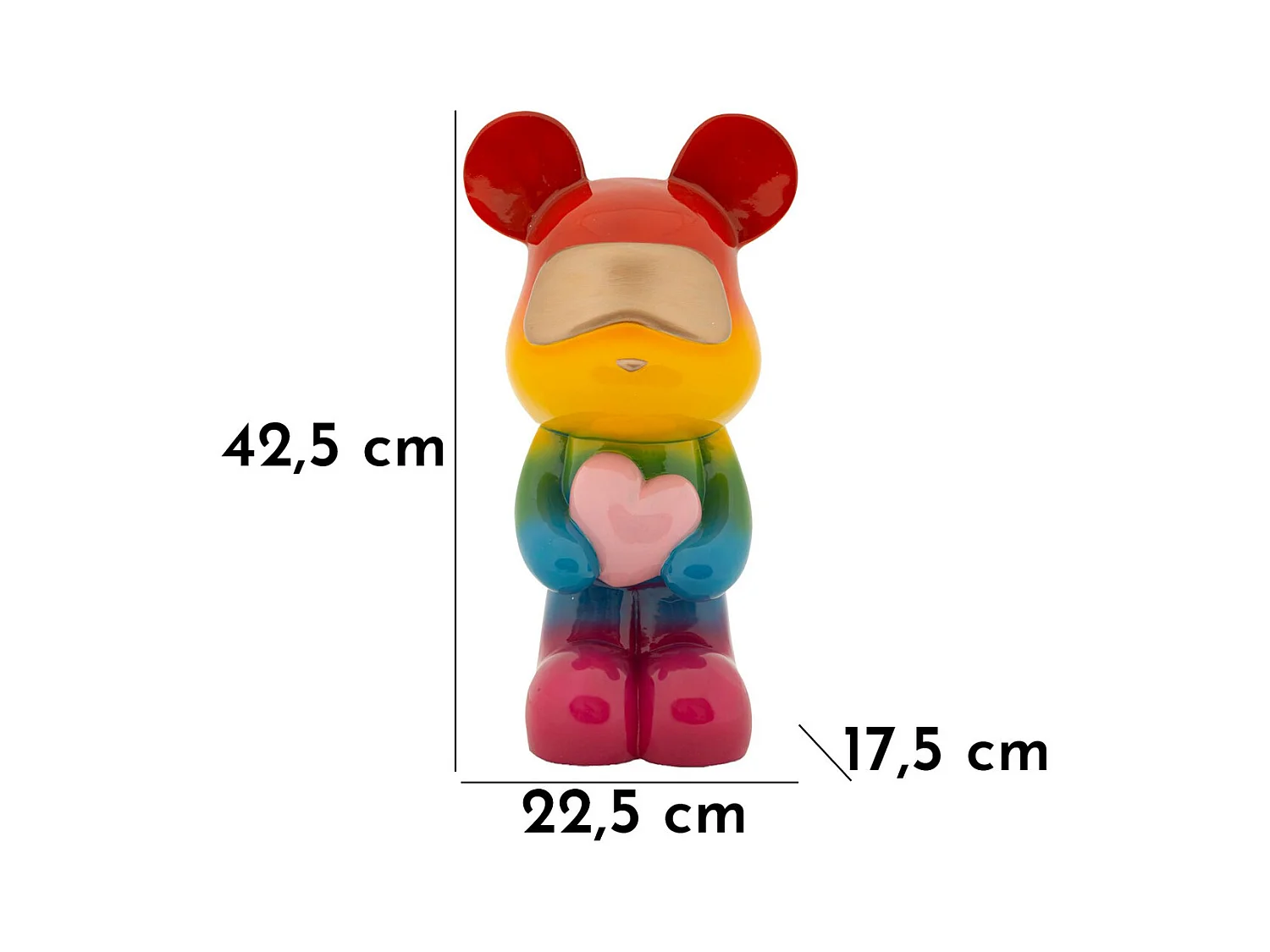 Sculpture Souris, Multicouleur, 22,5x17,5x42,5 cm, Seven Design