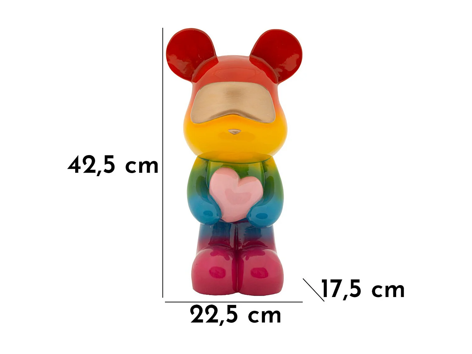 Rzeźba Mysz, Wielokolorowy, 22,5x17,5x42,5 cm, Seven Design