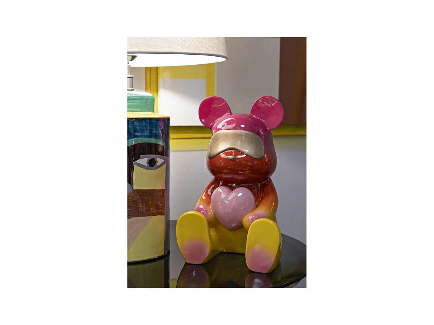 Sculpture Ours en peluche, Multicouleur, 21,5x20,5x32 cm, Seven Design