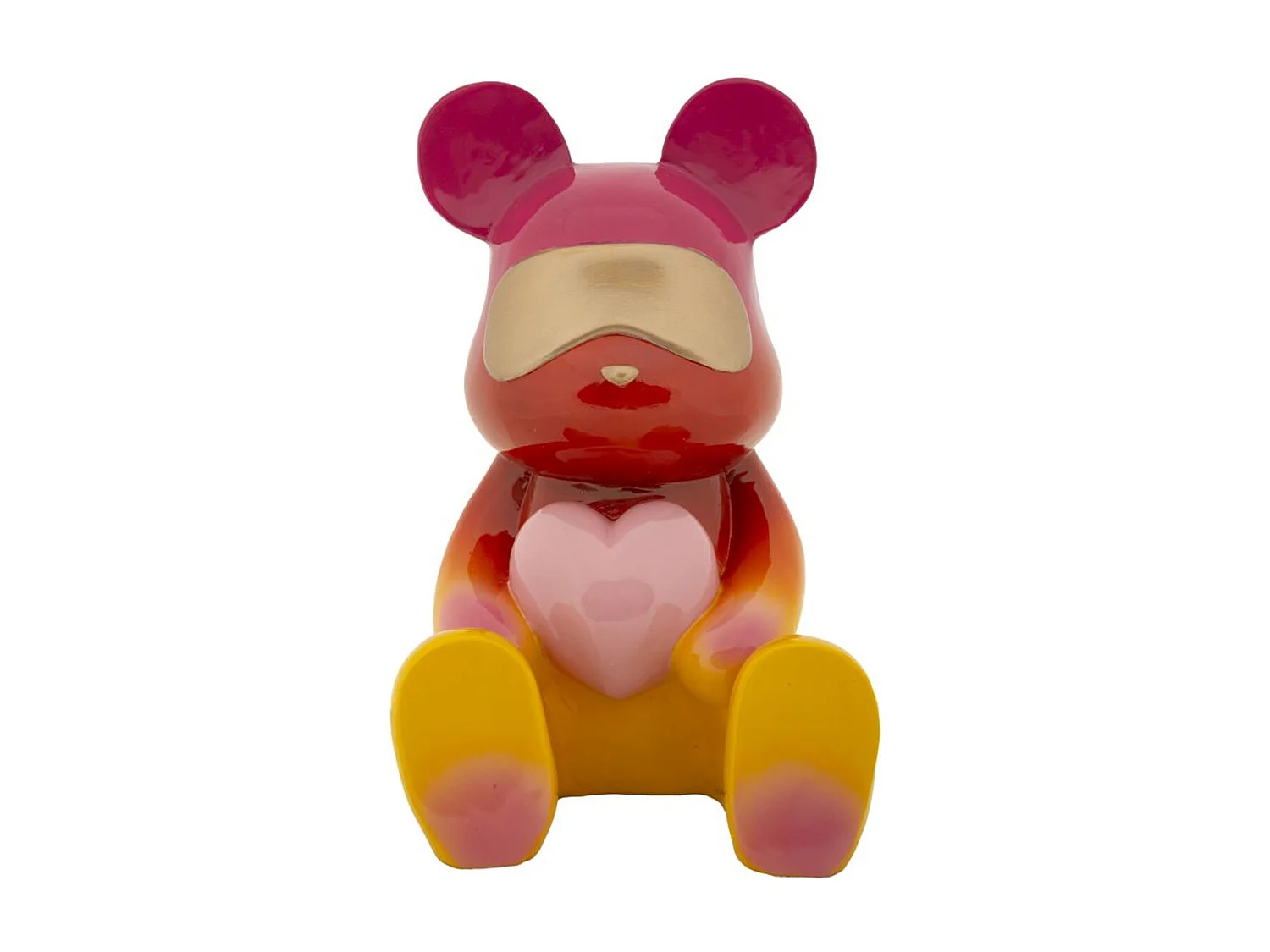 Beeldhouwwerk Teddybeer, Veelkleurig, 21,5x20,5x32 cm, Seven Design