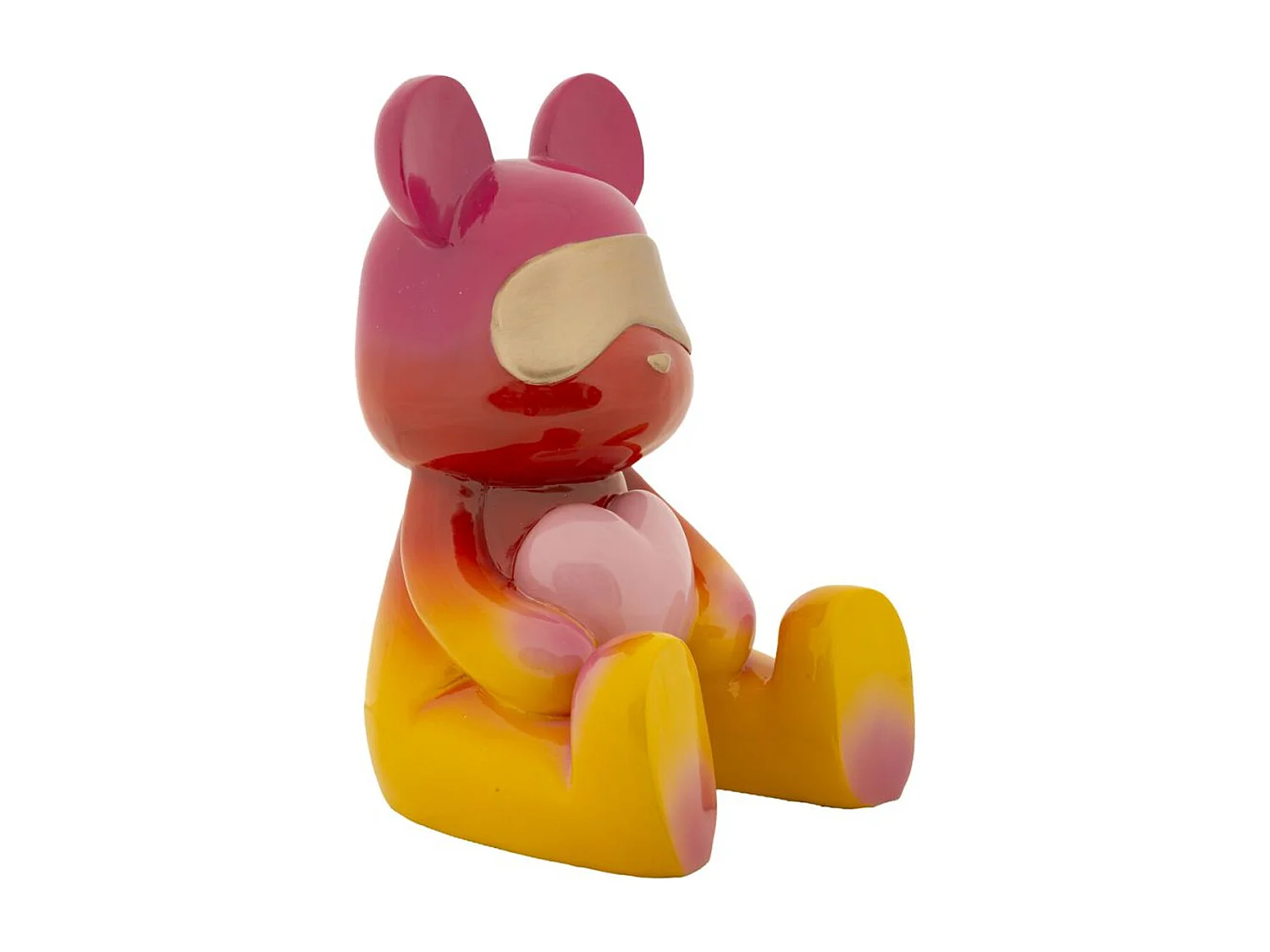 Beeldhouwwerk Teddybeer, Veelkleurig, 21,5x20,5x32 cm, Seven Design