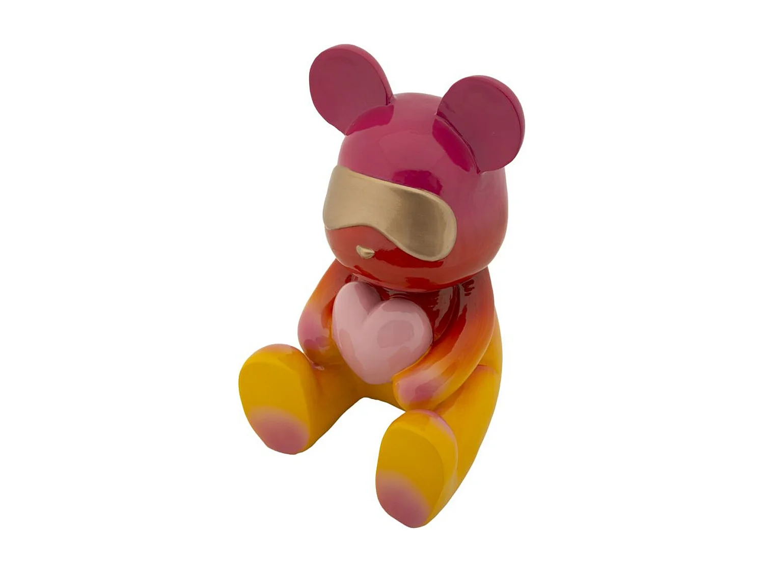 Beeldhouwwerk Teddybeer, Veelkleurig, 21,5x20,5x32 cm, Seven Design