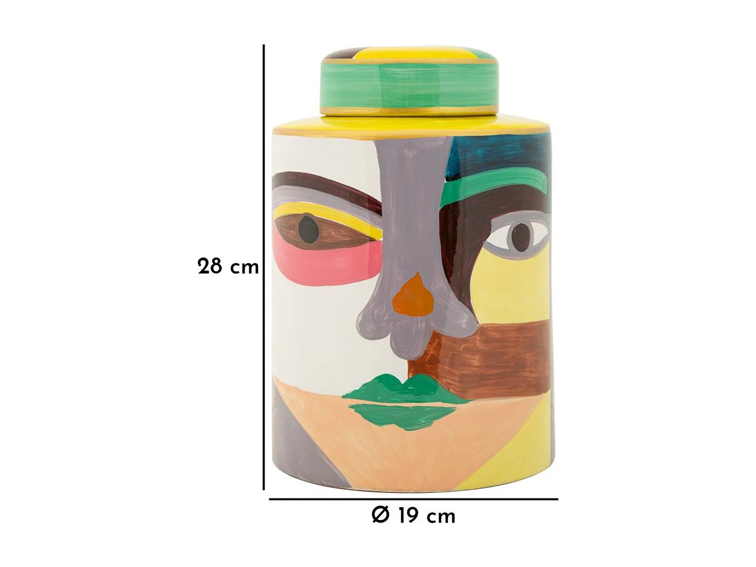 Vase Décoratif MF838, Multicouleur, 19x19x28 cm, Seven Design