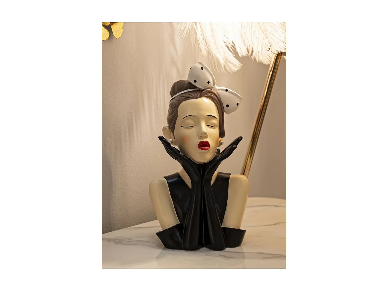 Sculpture Femme 3, Multicouleur, 17x14x30,5 cm, Seven Design