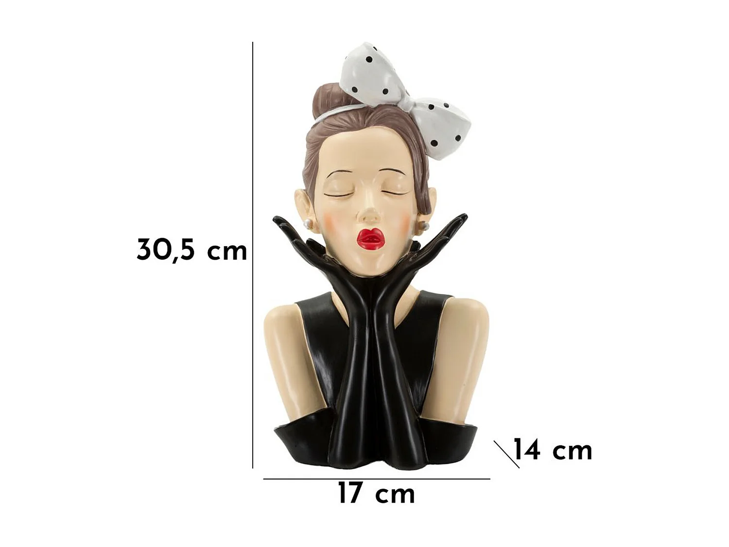 Sculpture Femme 3, Multicouleur, 17x14x30,5 cm, Seven Design