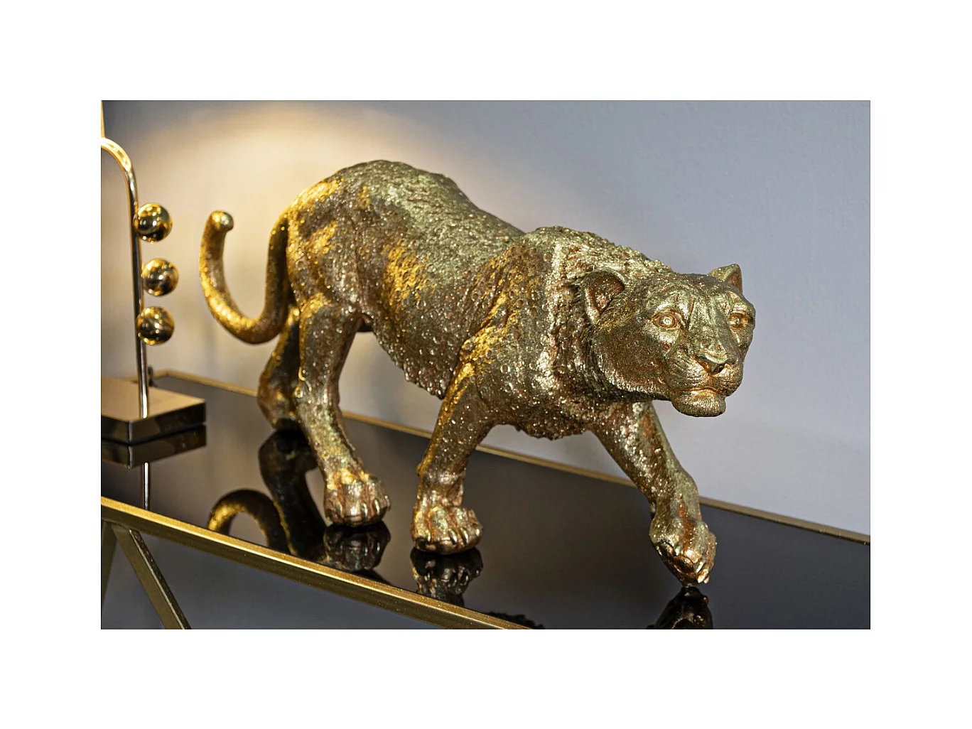 Sculpture Panthère, Or, 89x21x33 cm, Seven Design