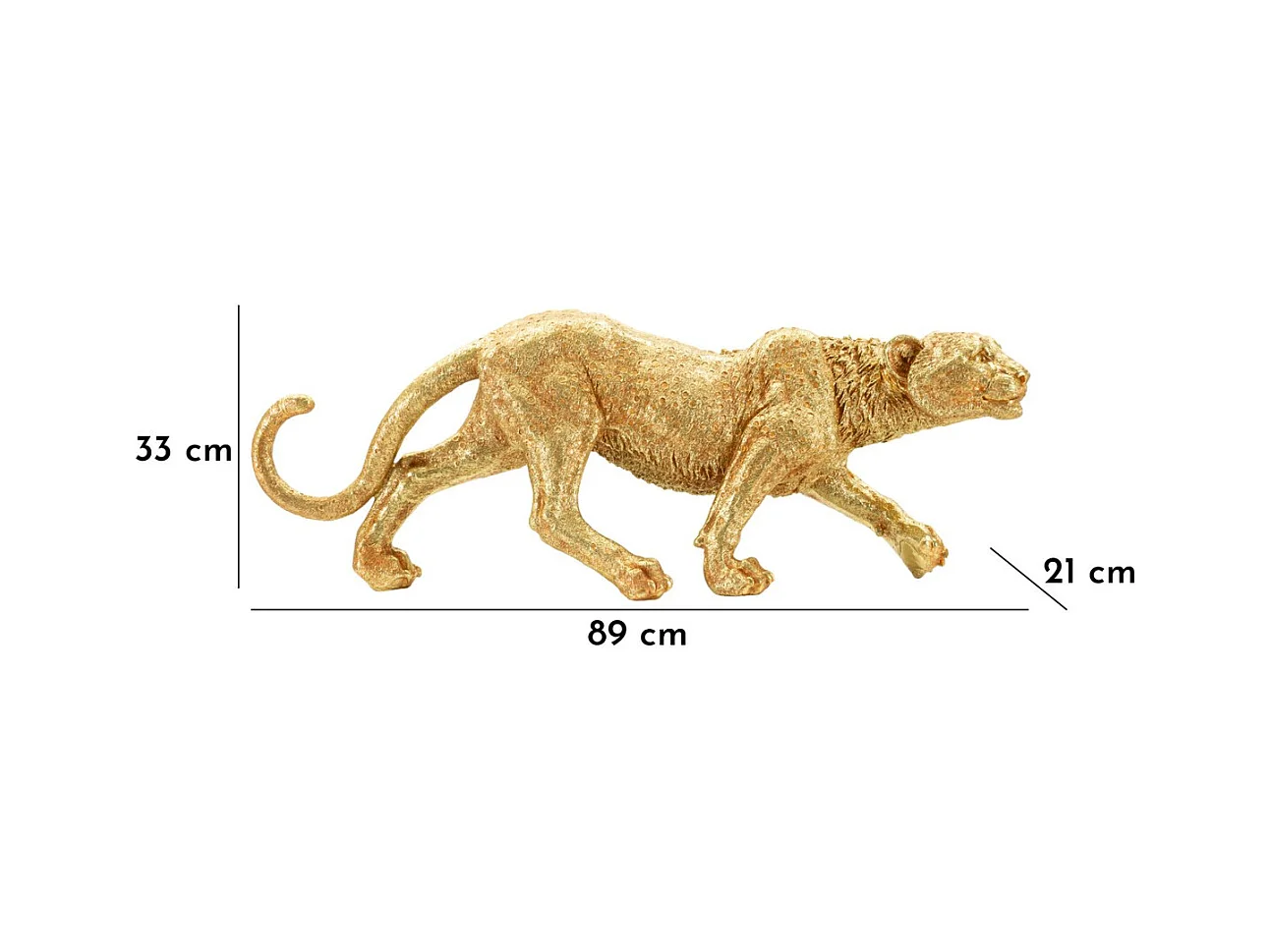Sculpture Panthère, Or, 89x21x33 cm, Seven Design
