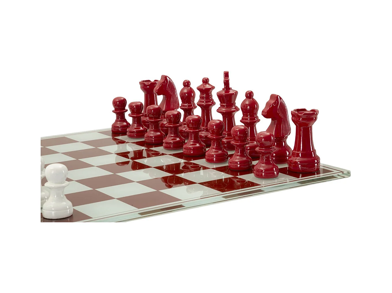 Beeldhouwwerk Schaakbord 1, Veelkleurig, 61x61x14 cm, Seven Design