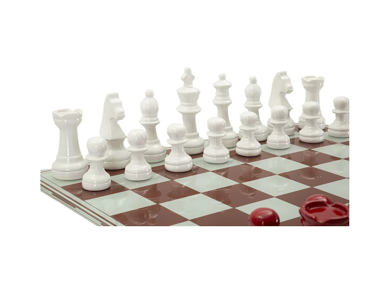 Beeldhouwwerk Schaakbord 1, Veelkleurig, 61x61x14 cm, Seven Design