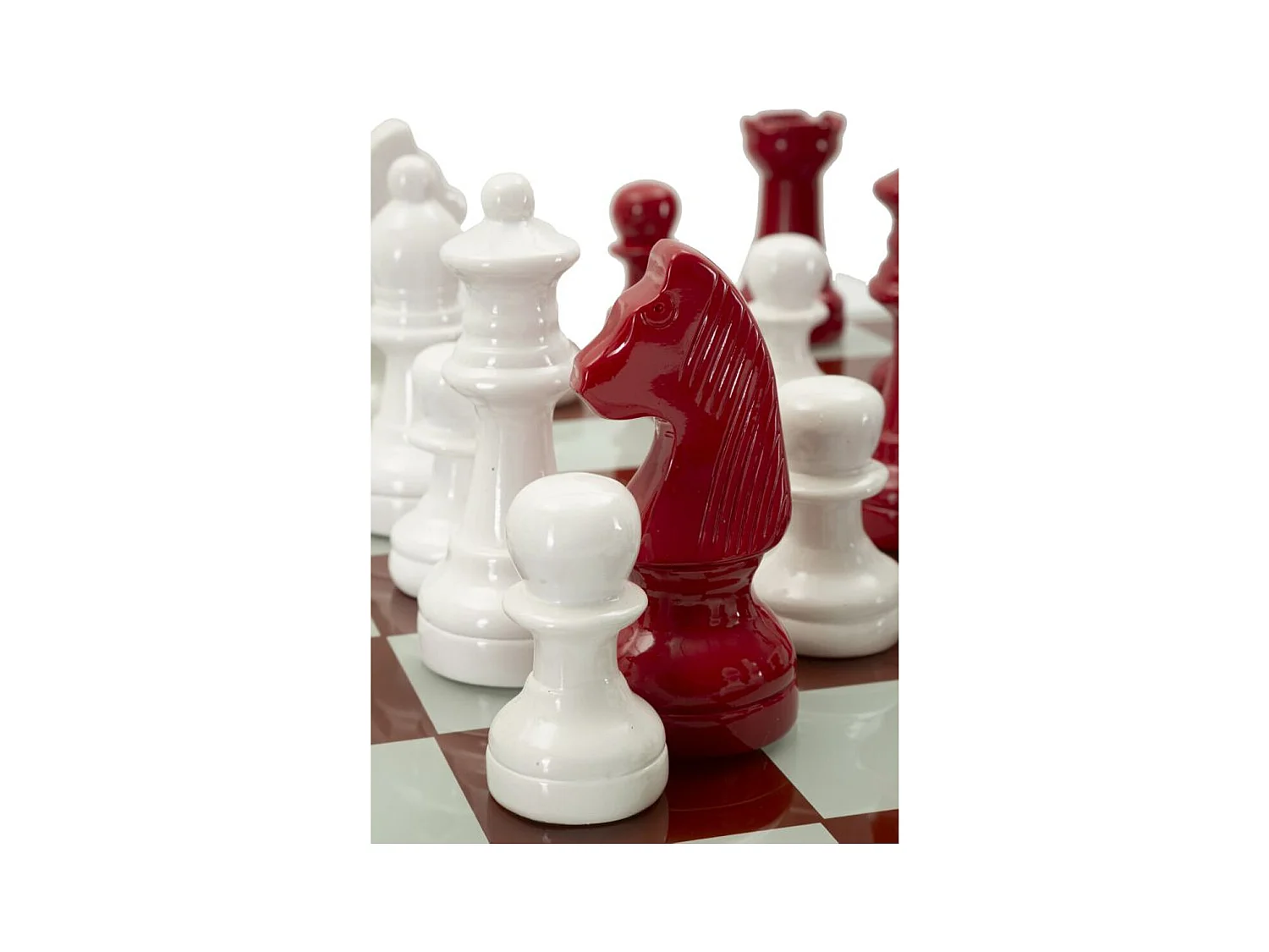 Beeldhouwwerk Schaakbord 1, Veelkleurig, 61x61x14 cm, Seven Design