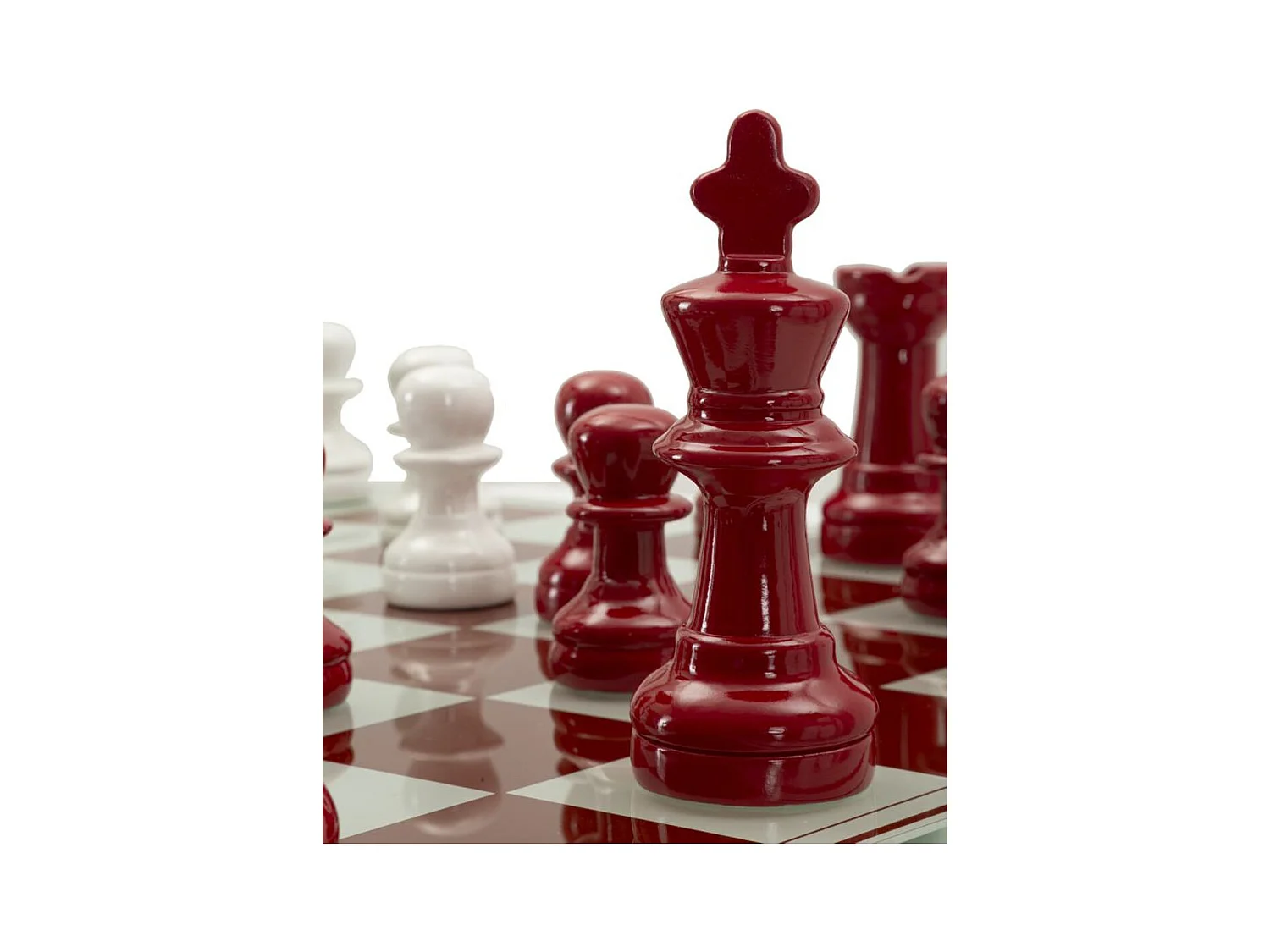 Beeldhouwwerk Schaakbord 1, Veelkleurig, 61x61x14 cm, Seven Design