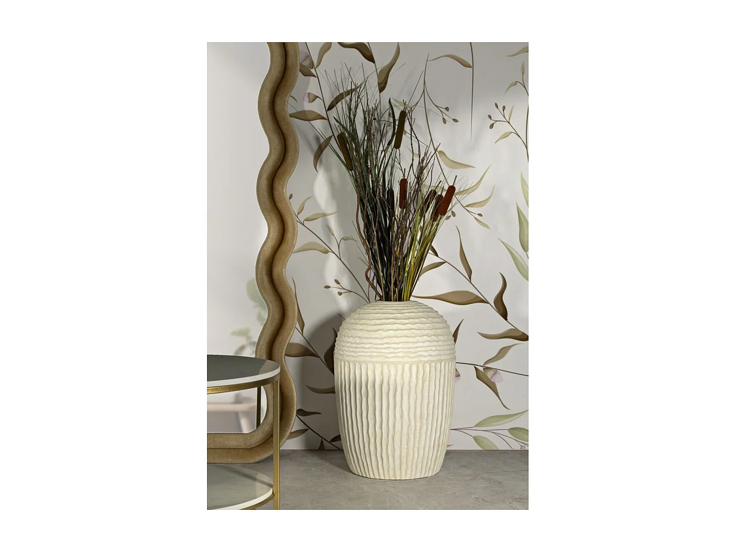 Wazon Dekoracyjny MF811, Beżowy, 39x39x56 cm, Seven Design