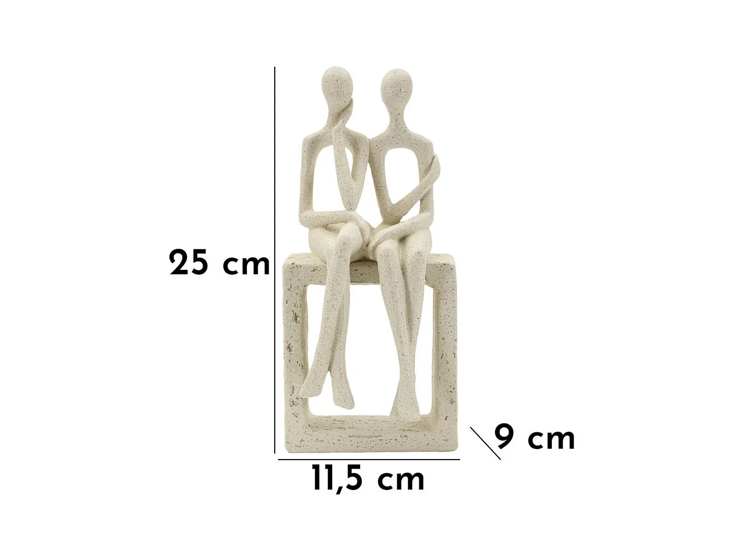 Scultura Persone 1, Beige, 11,5x9x25 cm, Epikasa
