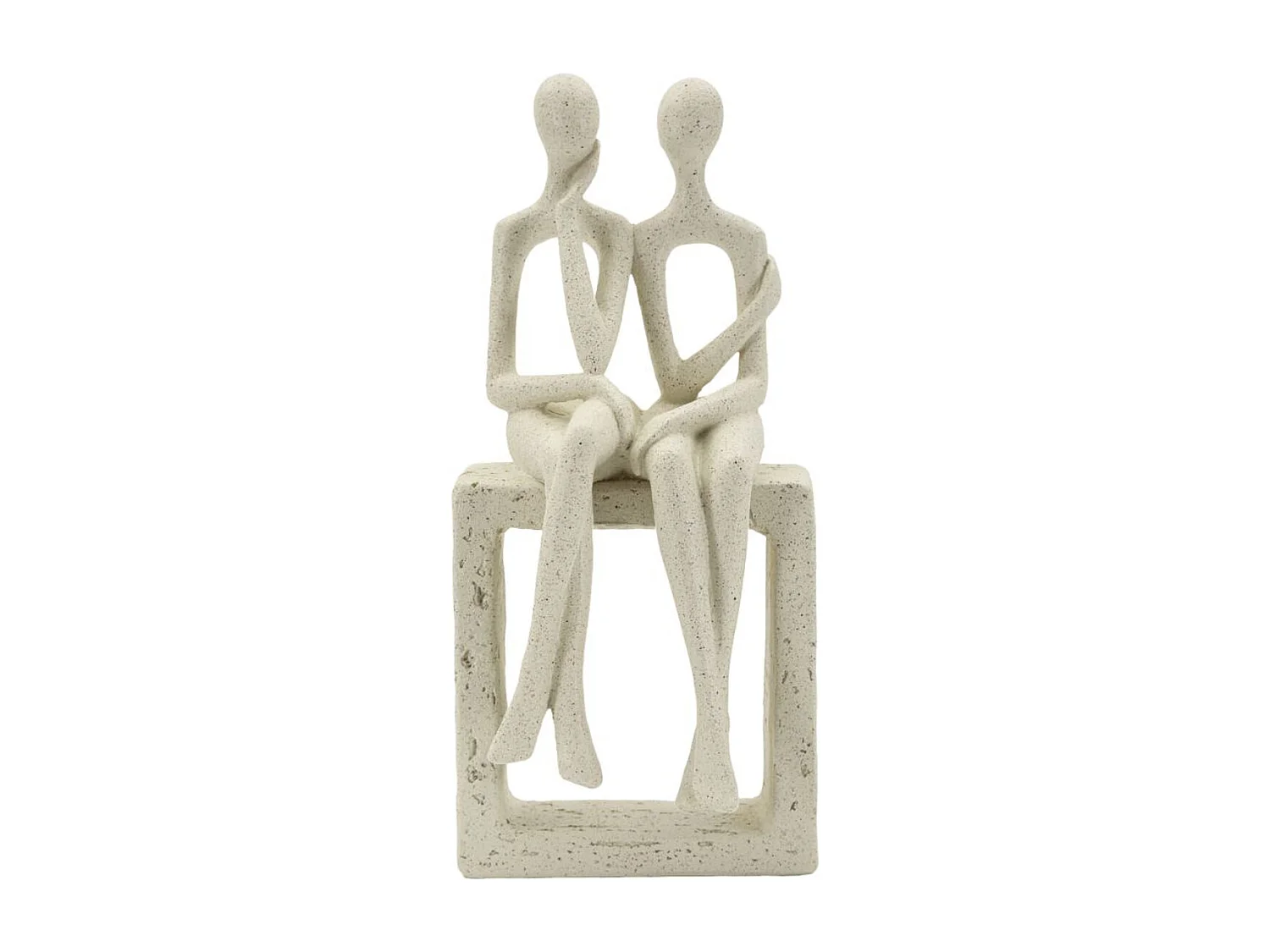 Rzeźba Ludzie 1, Beżowy, 11,5x9x25 cm, Seven Design