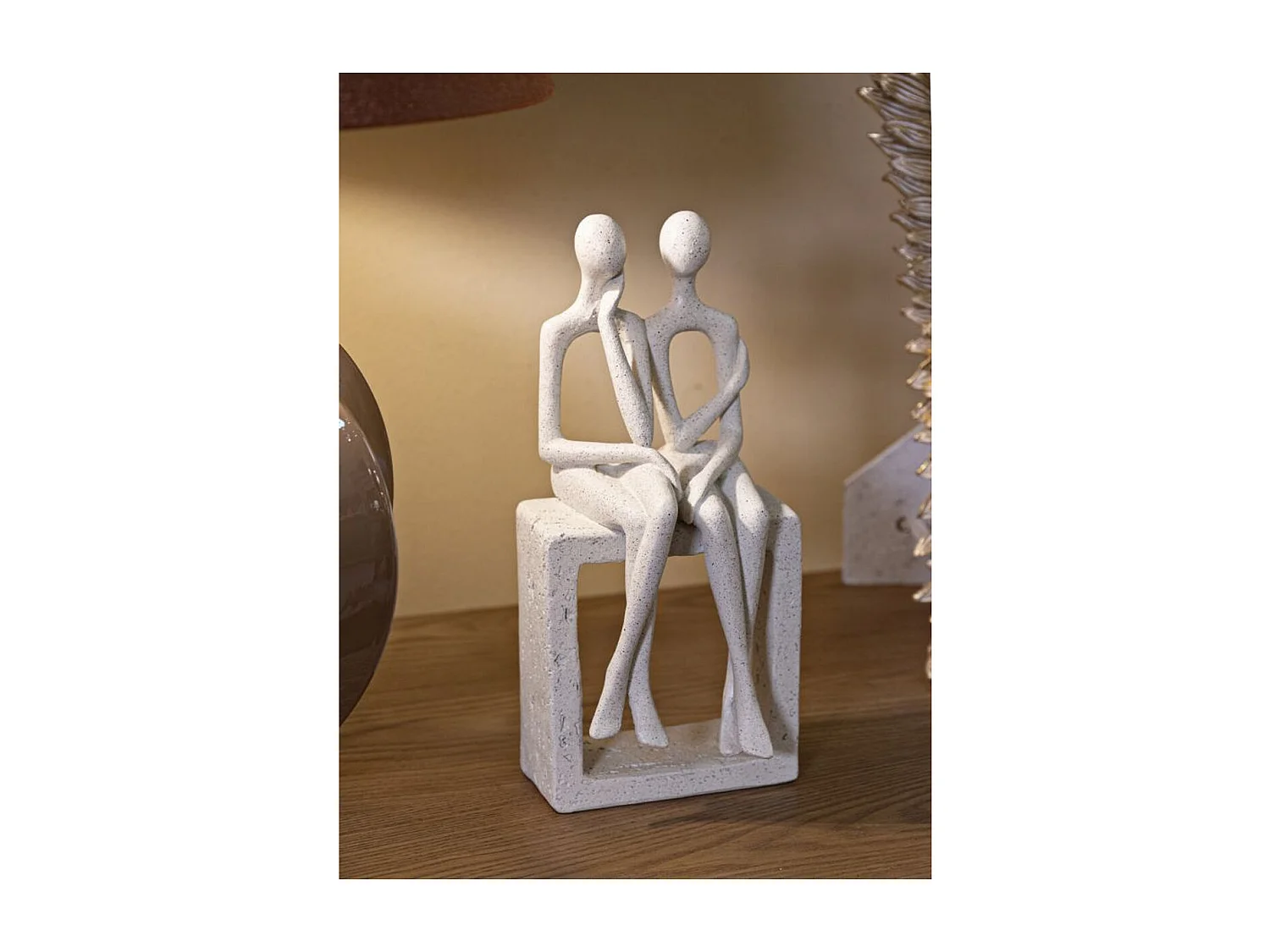 Rzeźba Ludzie 1, Beżowy, 11,5x9x25 cm, Seven Design