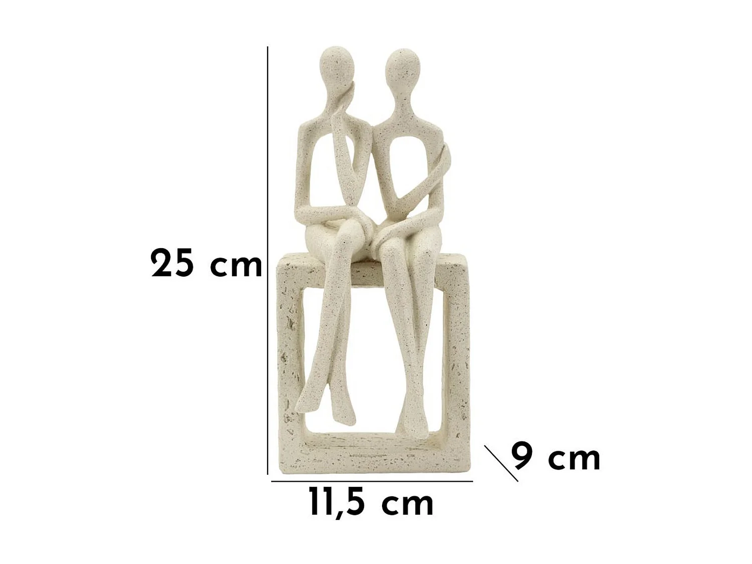 Rzeźba Ludzie 1, Beżowy, 11,5x9x25 cm, Seven Design