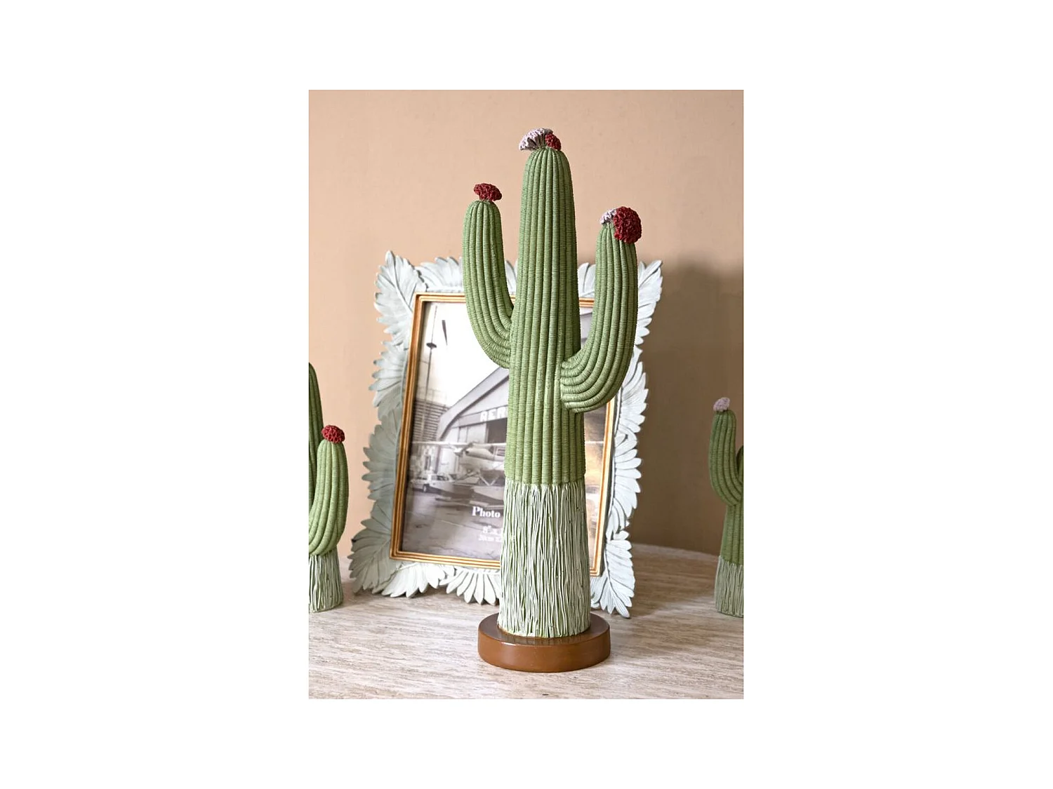 Sculpture Cactus, Multicouleur, 16,5x11x45 cm, Seven Design