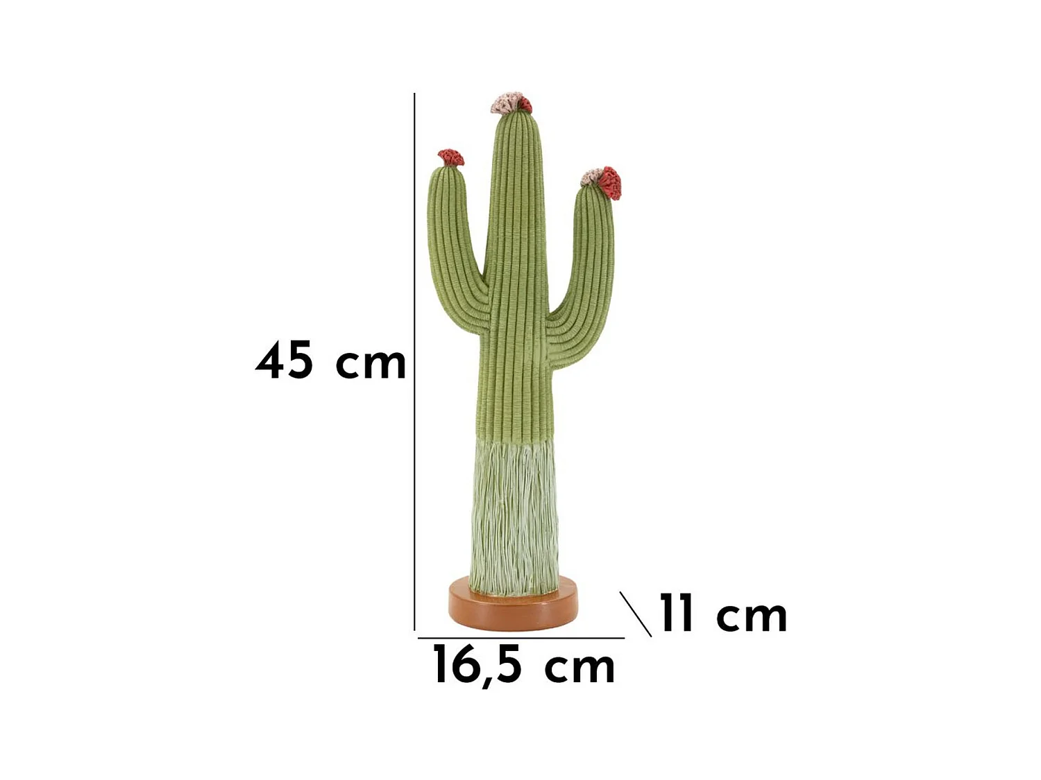 Sculpture Cactus, Multicouleur, 16,5x11x45 cm, Seven Design