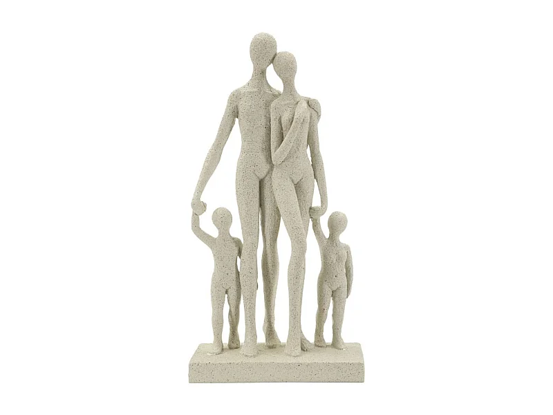 Beeldhouwwerk Mensen, Beige, 16x8x30,5 cm, Epikasa