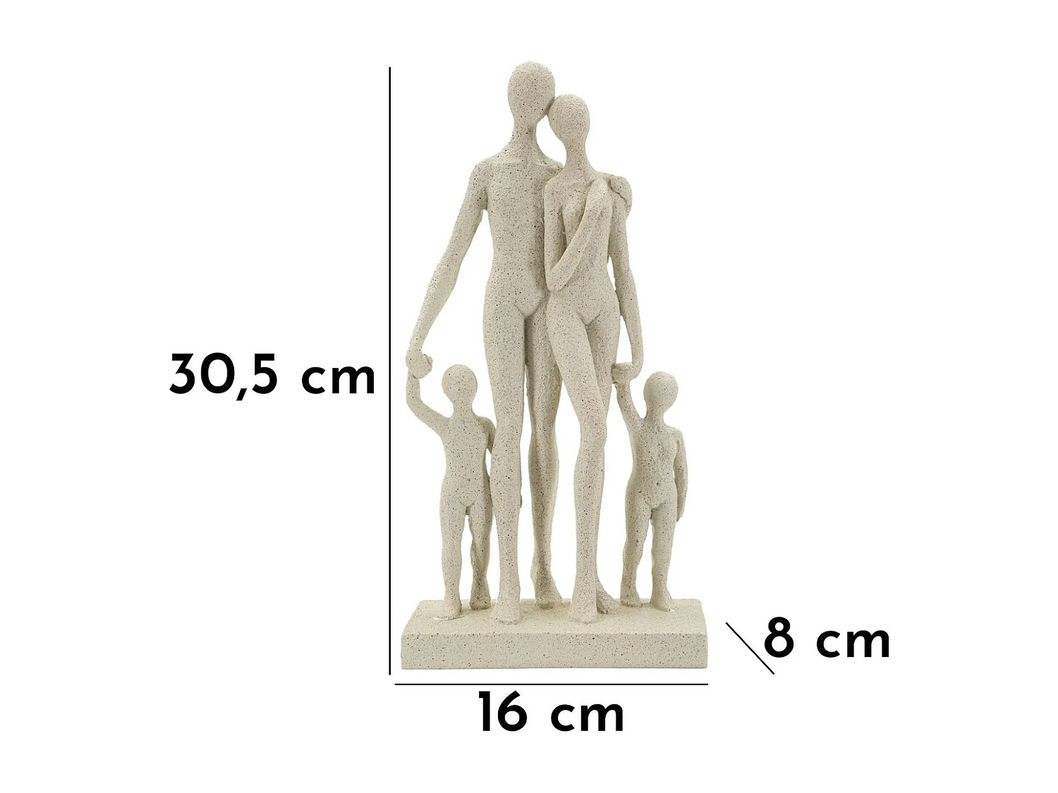 Sculpture Personnes, Beige, 16x8x30,5 cm, Seven Design