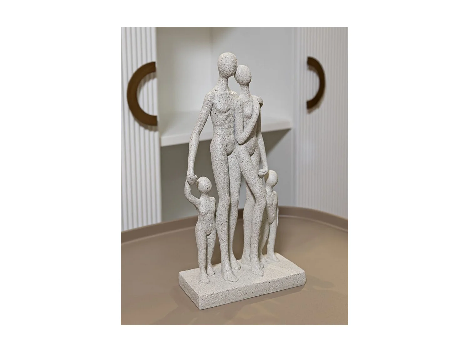 Beeldhouwwerk Mensen, Beige, 16x8x30,5 cm, Seven Design