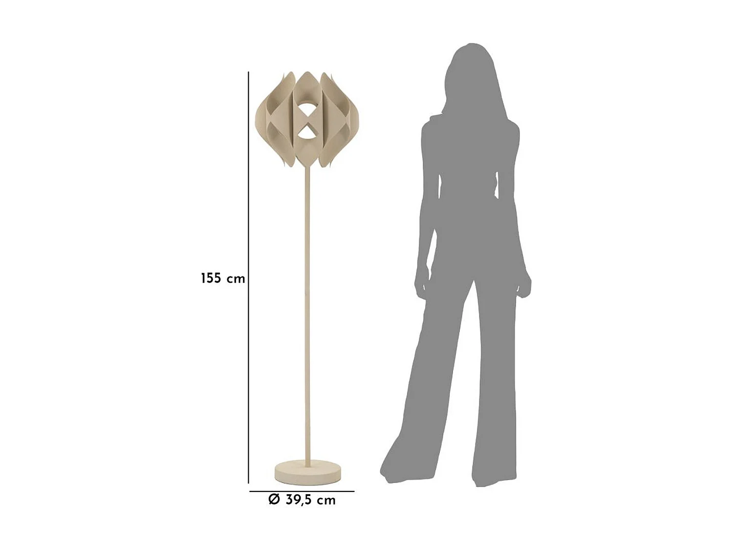 Lampa Podłogowa MF764, Beżowy, 39,5x39,5x155 cm, Epikasa