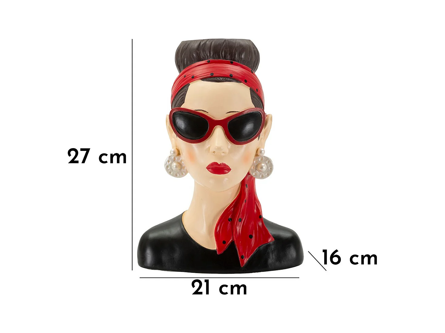 Sculpture Femme 4, Multicouleur, 21x16x27 cm, Seven Design