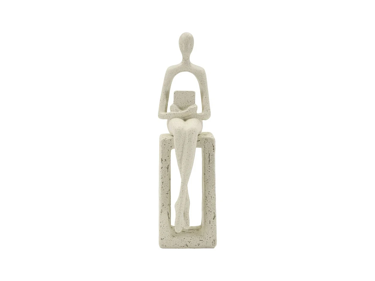 Escultura Personaje, Beige, 8,5x6,5x24 cm, Seven Design