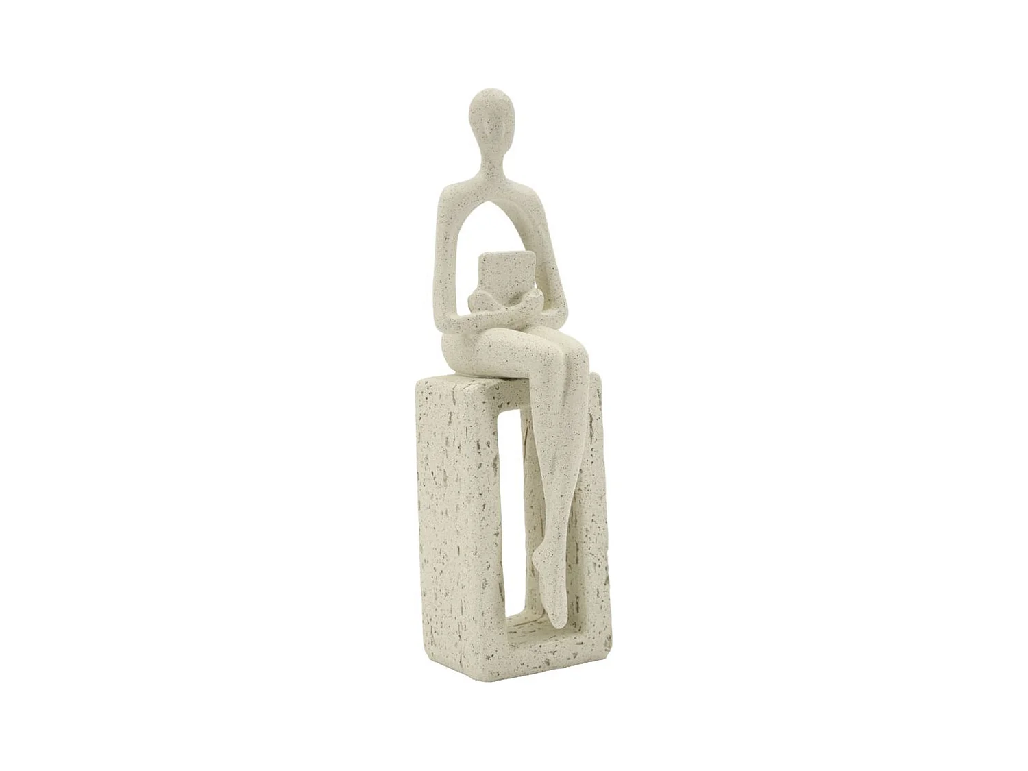 Escultura Personaje, Beige, 8,5x6,5x24 cm, Seven Design