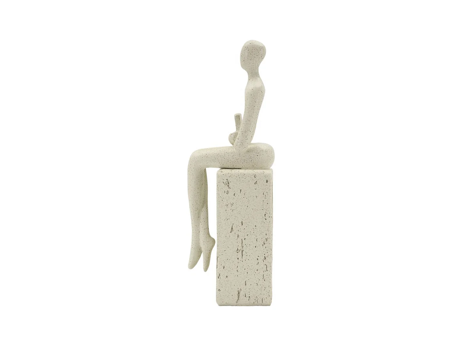 Escultura Personaje, Beige, 8,5x6,5x24 cm, Seven Design