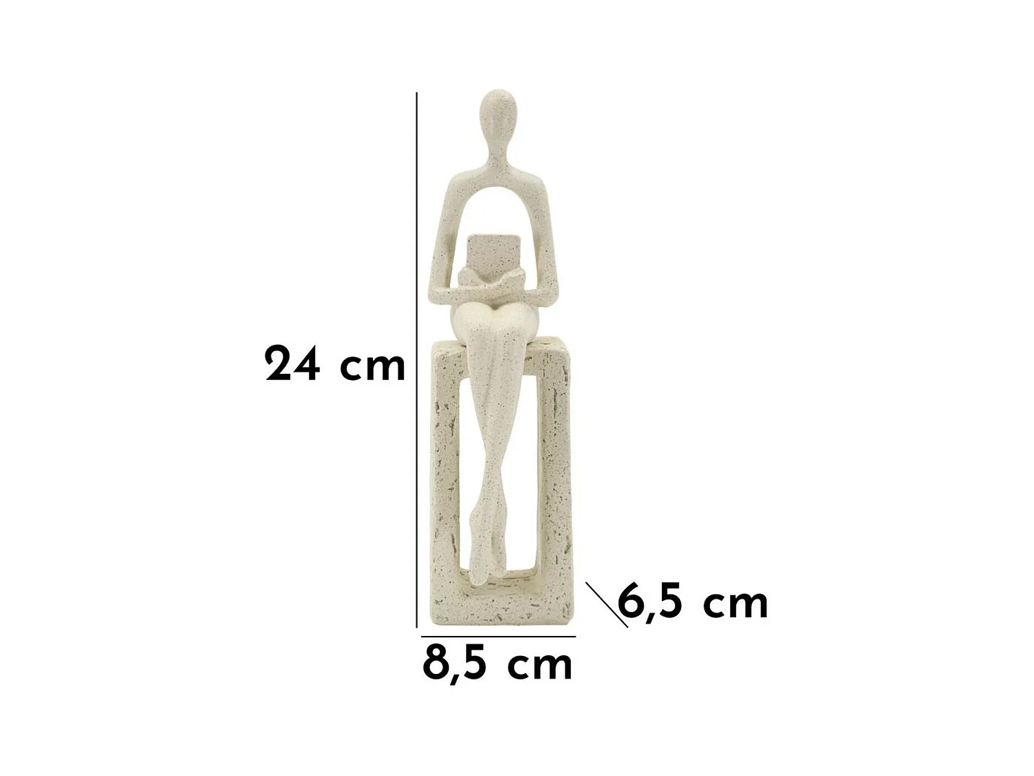 Escultura Personaje, Beige, 8,5x6,5x24 cm, Seven Design