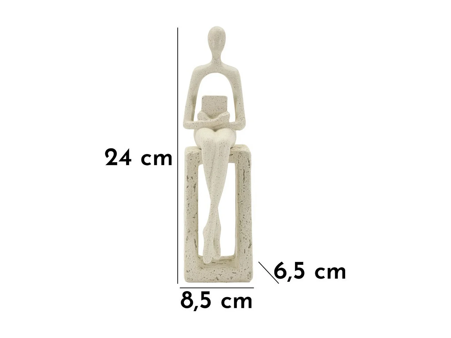 Rzeźba Postać, Beżowy, 8,5x6,5x24 cm, Seven Design