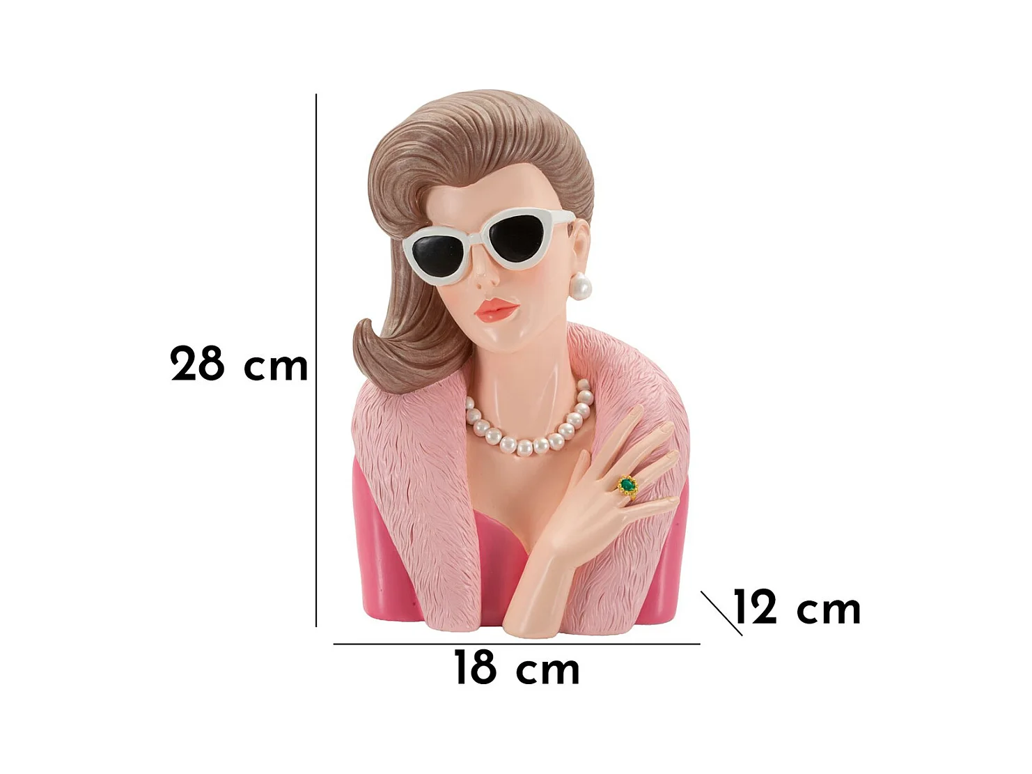 Sculpture Femme 2, Multicouleur, 18x12x28 cm, Seven Design