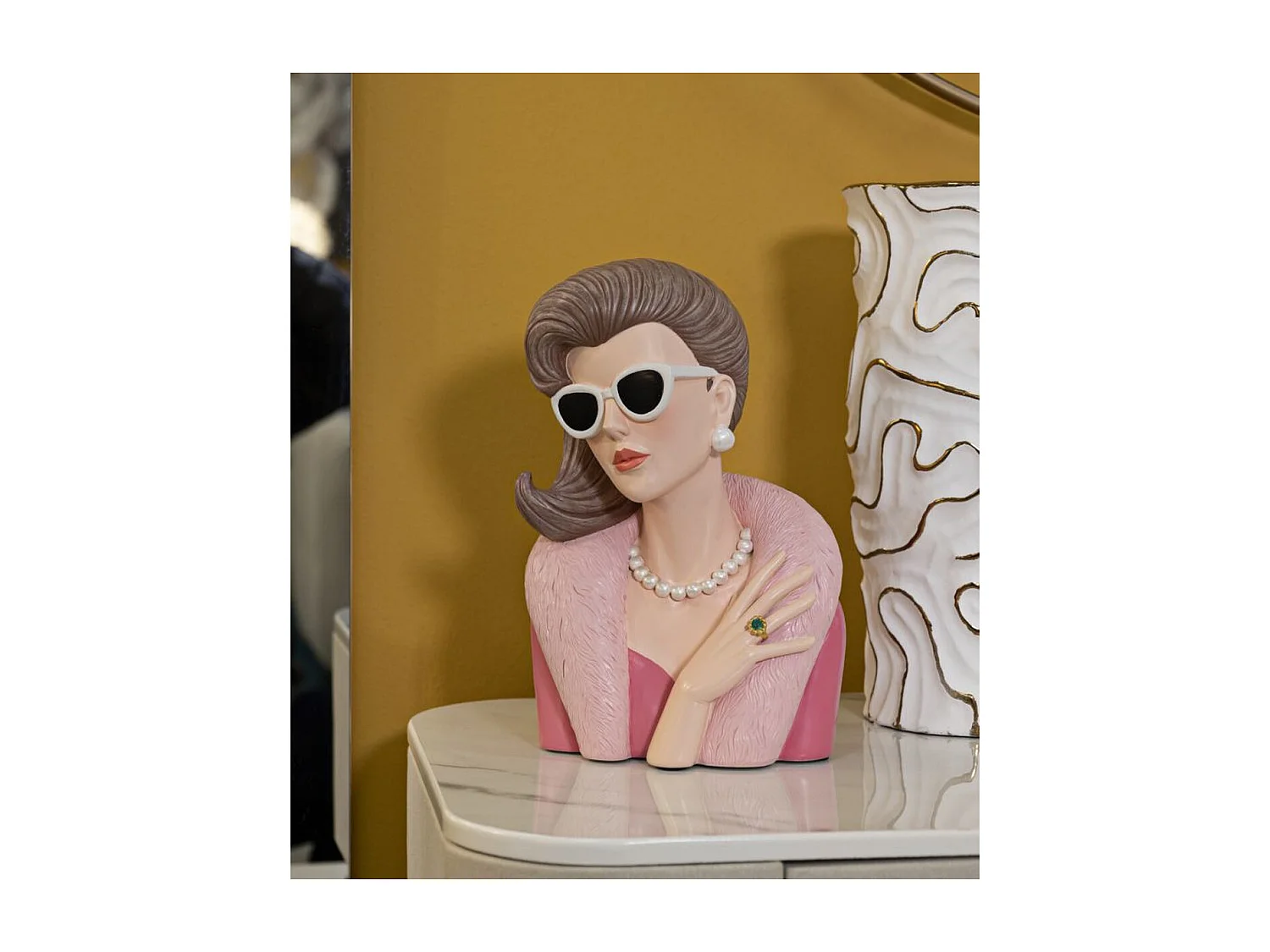 Beeldhouwwerk Vrouw 2, Veelkleurig, 18x12x28 cm, Seven Design