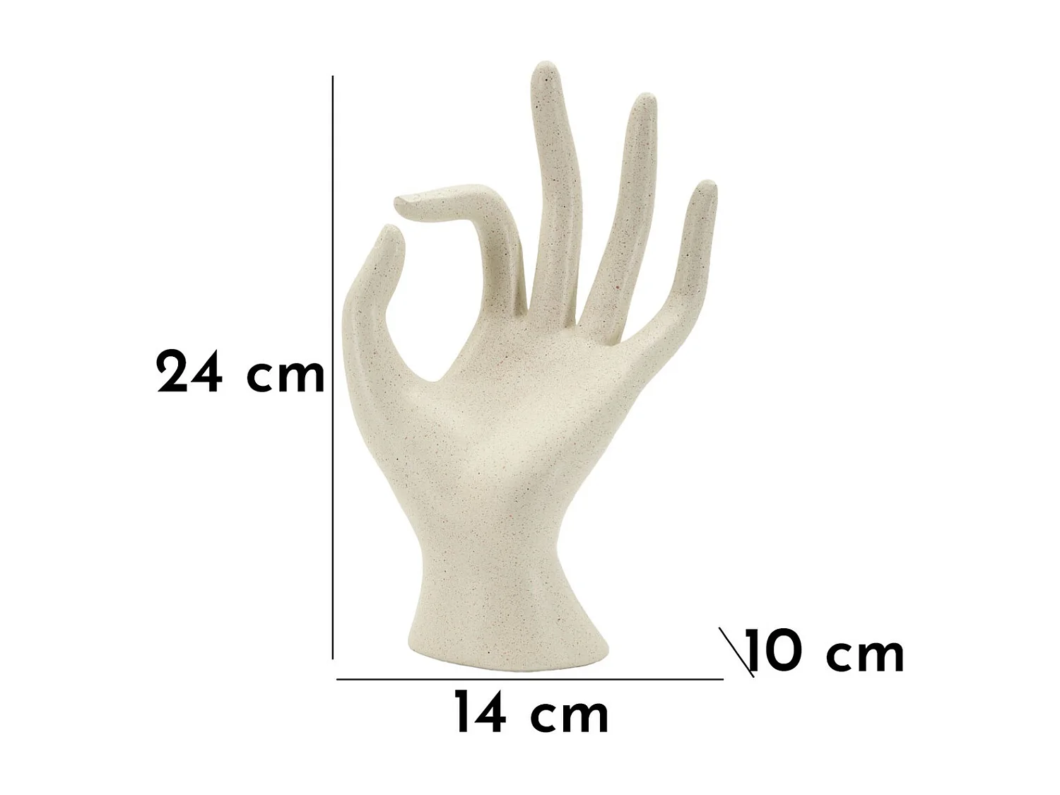 Sculpture Main 1, Beige, 14x10x24 cm, Seven Design