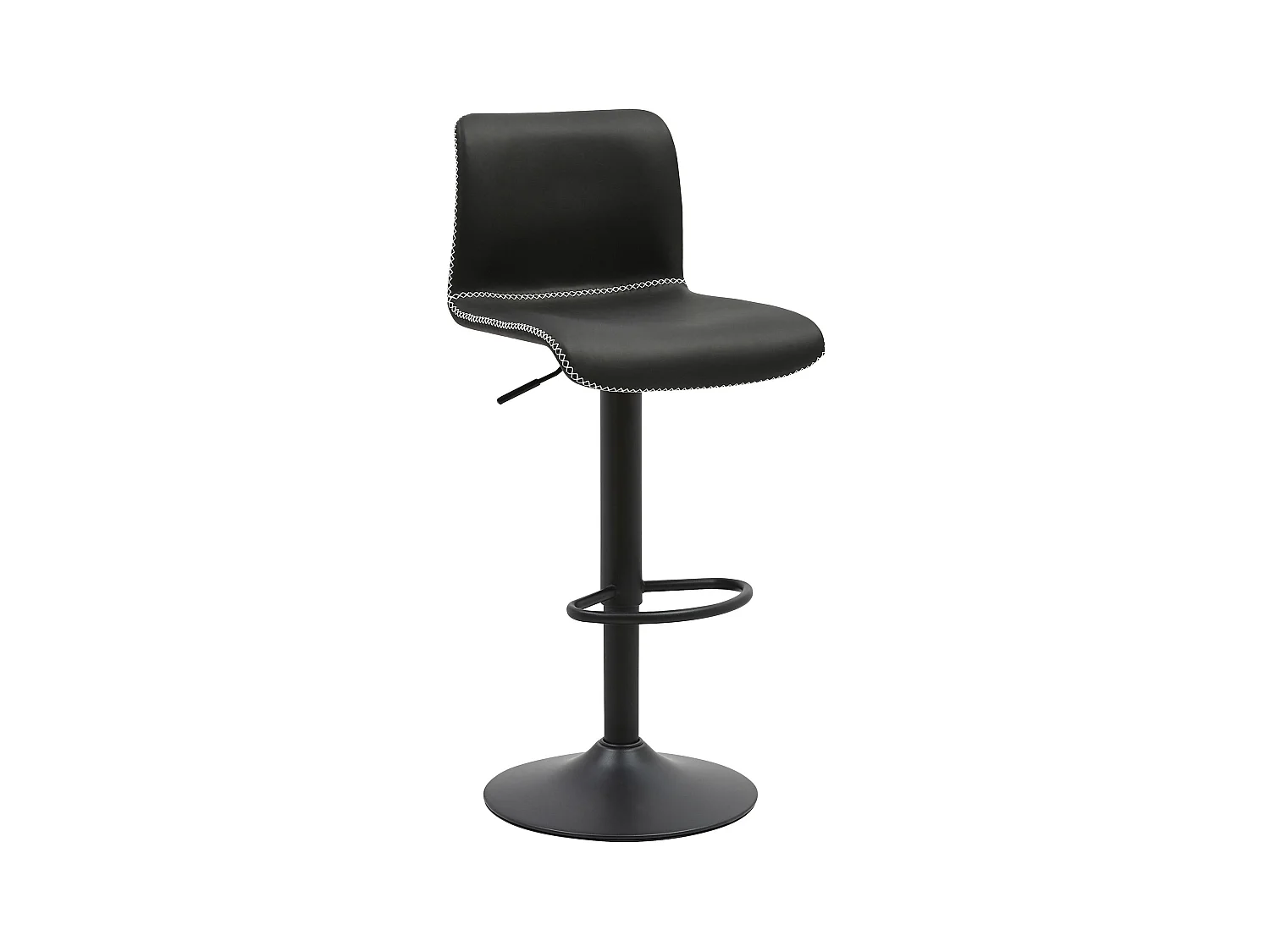 Tabouret de bar - Similicuir - Noir - Henchy